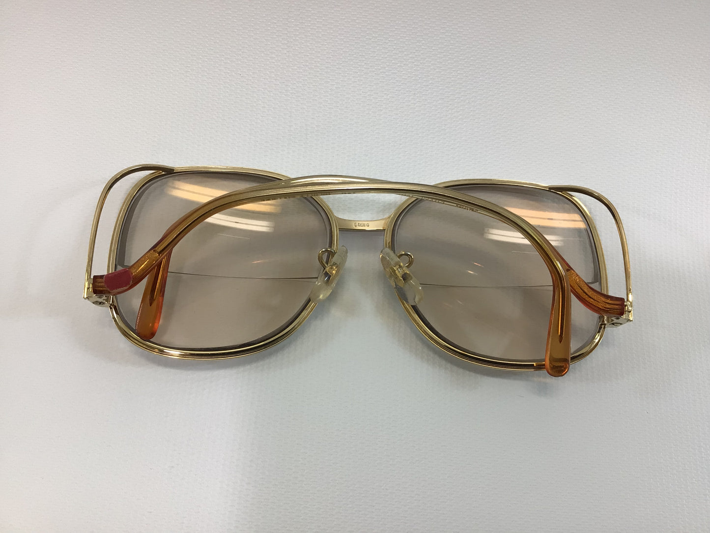 Vintage Women's Eyeglasses Tinted Bifocals Brown Plastic / Gold Wire Swank Frame Retro 80's Eyewear