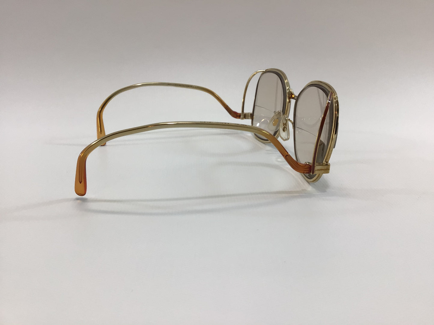 Vintage Women's Eyeglasses Tinted Bifocals Brown Plastic / Gold Wire Swank Frame Retro 80's Eyewear