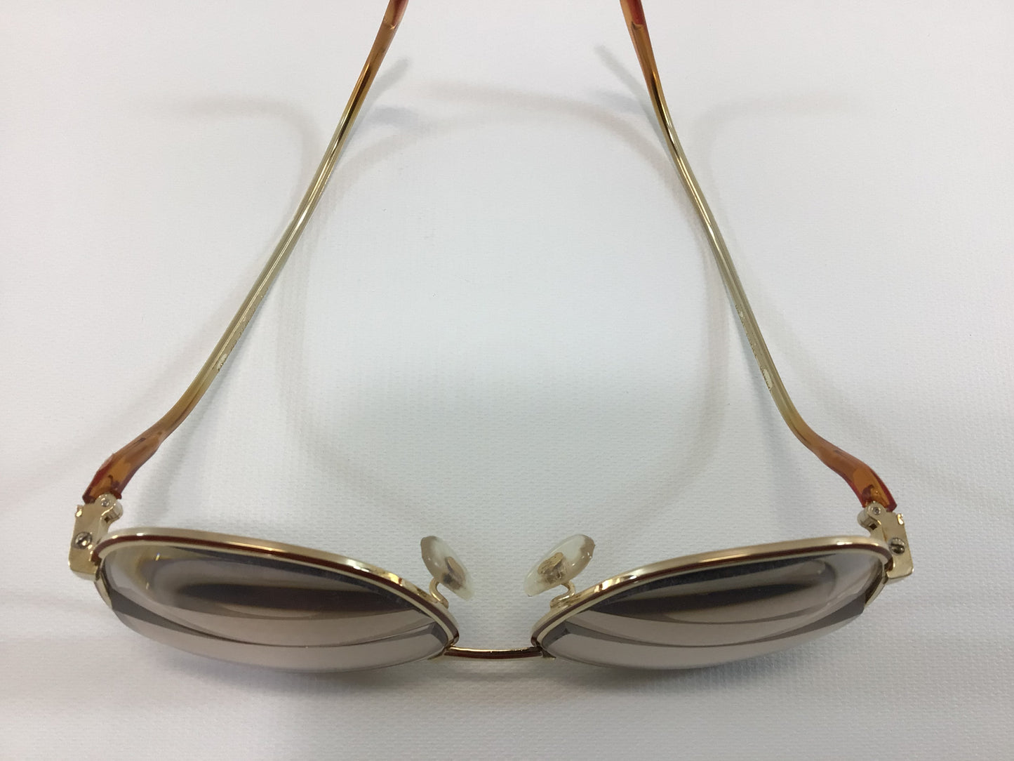 Vintage Women's Eyeglasses Tinted Bifocals Brown Plastic / Gold Wire Swank Frame Retro 80's Eyewear