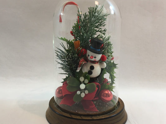 Snowman Holiday Glass Dome Table Top Christmas Home Decor