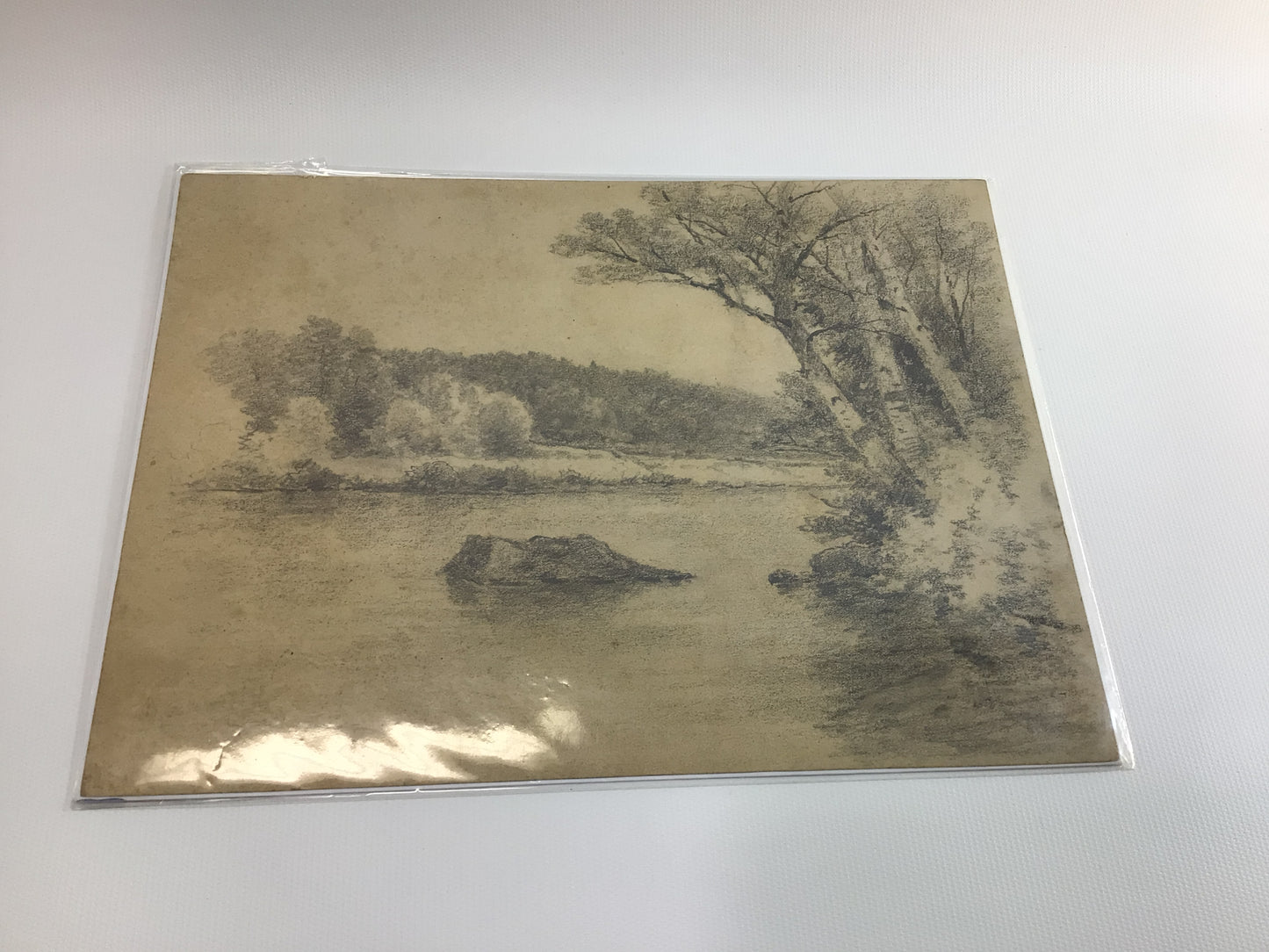 Hand Drawn Waterscape Sketches 3 Antique Wall Decor 7 x 11 Artworks Grafton Vermont