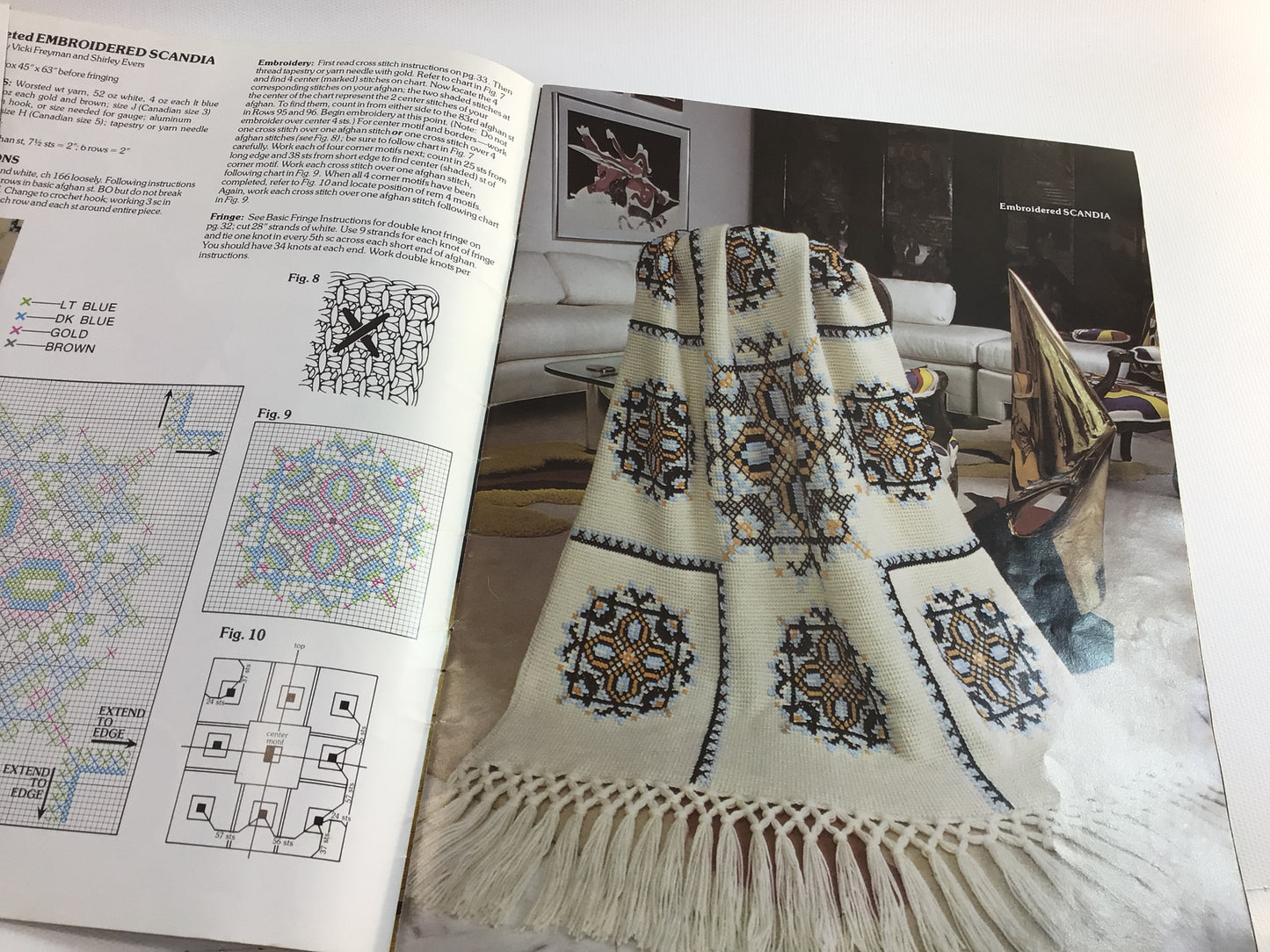 Vintage Crochet Afghan Instruction Pattern Booklets Mid Century Designs