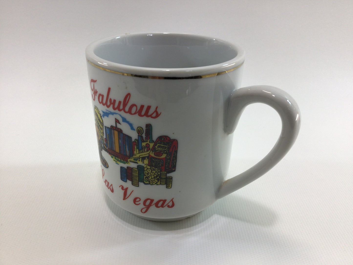 Souvenir Coffee Mug Fabulous Las Vegas Vintage 1960's Skyline Motif