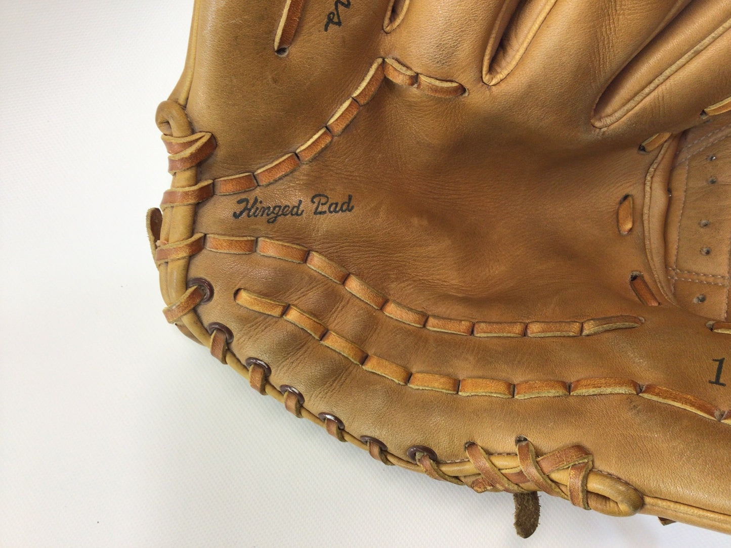 Sears Roebuck Ted Williams Model 400 12" Leather Baseball Glove 16199 Hinged Pad Made in Japan Left Hander