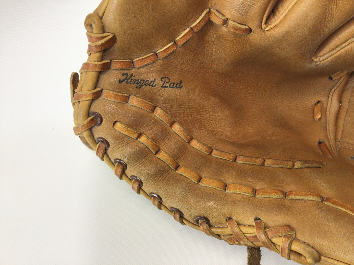 Sears Roebuck Ted Williams Model 400 12" Leather Baseball Glove 16199 Hinged Pad Made in Japan Left Hander