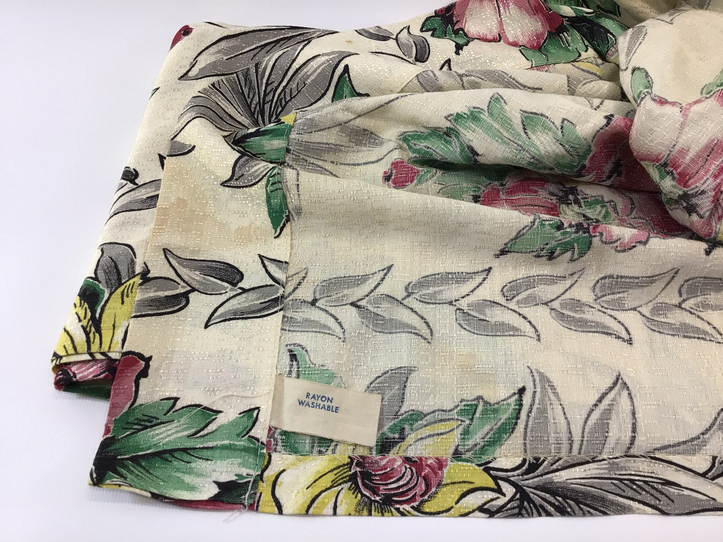 Retro 70s Floral Pattern Vintage Pinch Pleat Drapes 39 x 86 Inch Pair of Panels