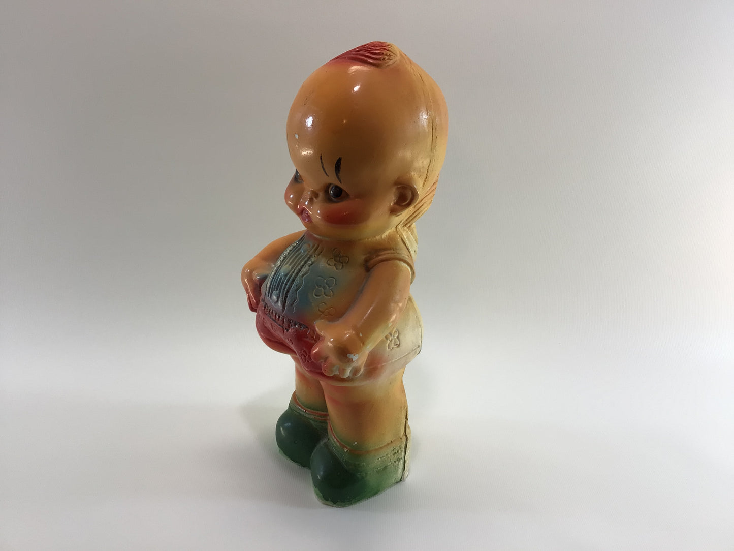 Kewpie Angel Baby Figurine Vintage 12" Airbrush Chalkware Kitschy Carnival Fair Prize Toy Doll