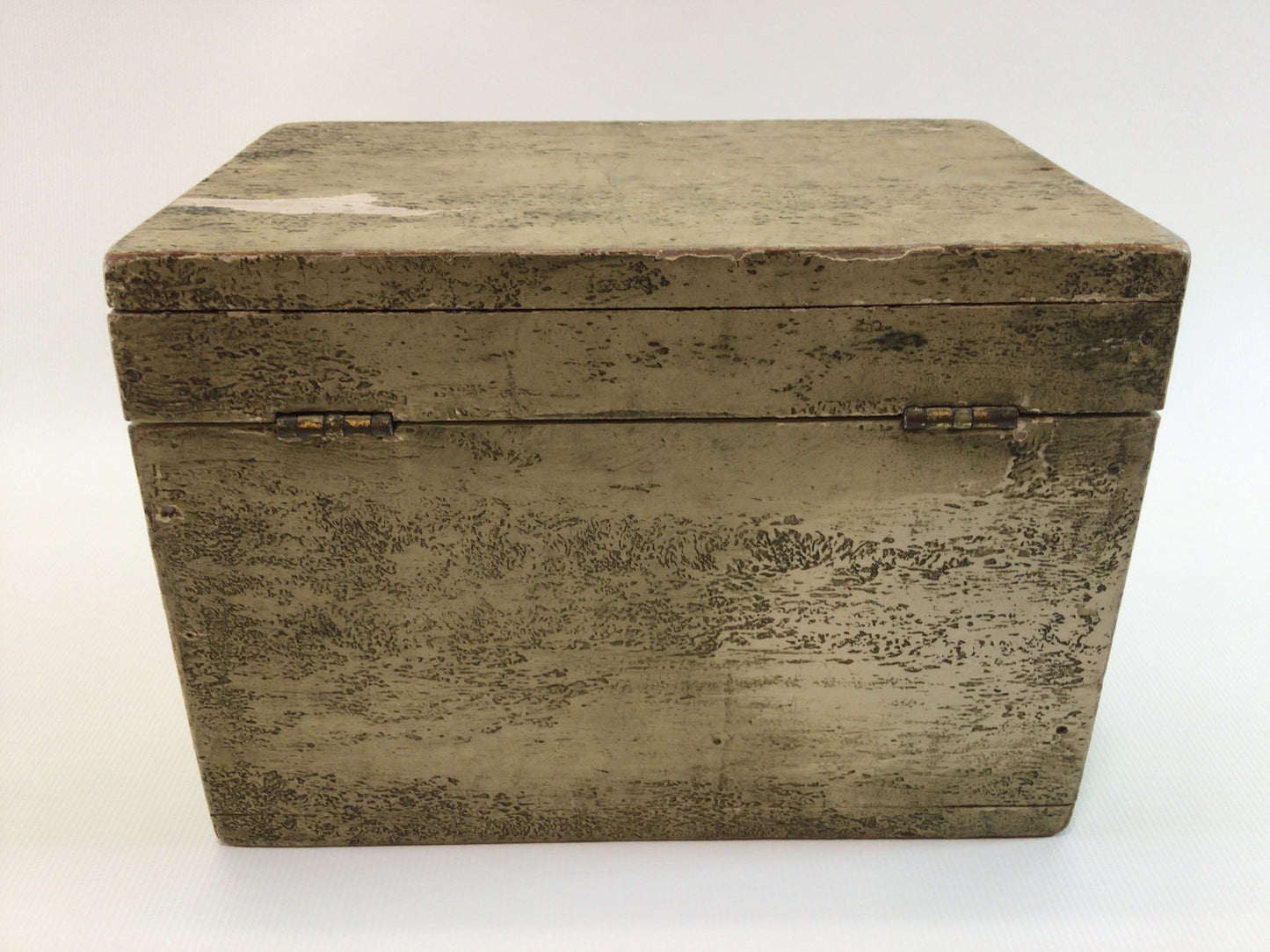 Handmade Vintage Card File Box Primitive Crackle Shabby Chic Finish 1930's Detroit Trade Schools Project