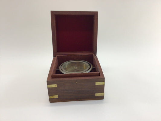 Decorative Boxed Gimbal Compass Brass Magnetic Base Plate Open Face