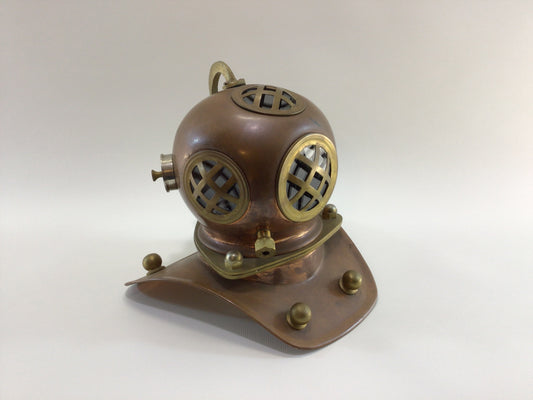 Decorative Deep Sea Scuba Diving Helmet 7" Copper and Brass Vintage Home Decor