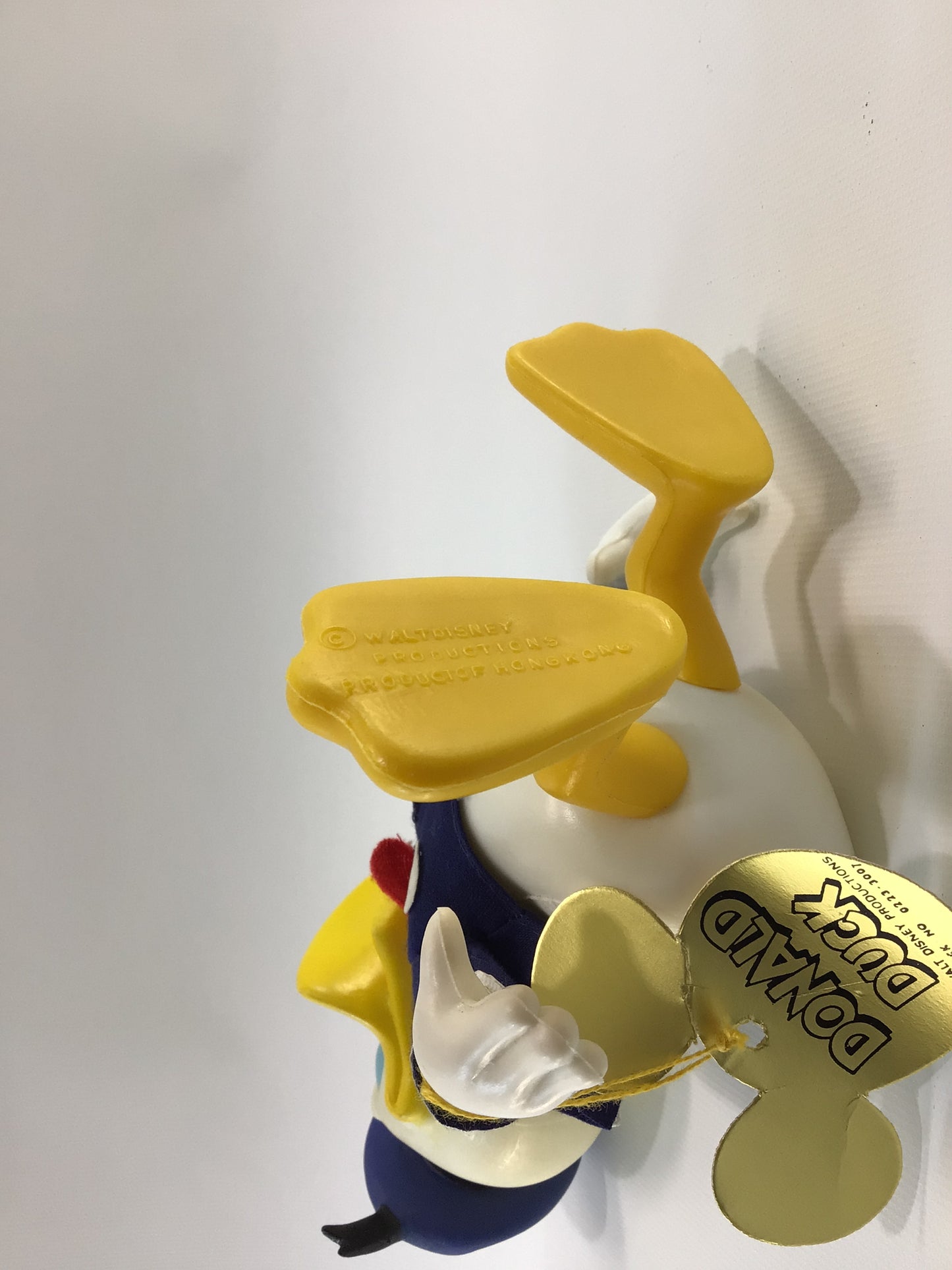 Walt Disney Productions 8" Donald Duck Soft Vinyl Vintage Made in Hong Kong Toy Figure