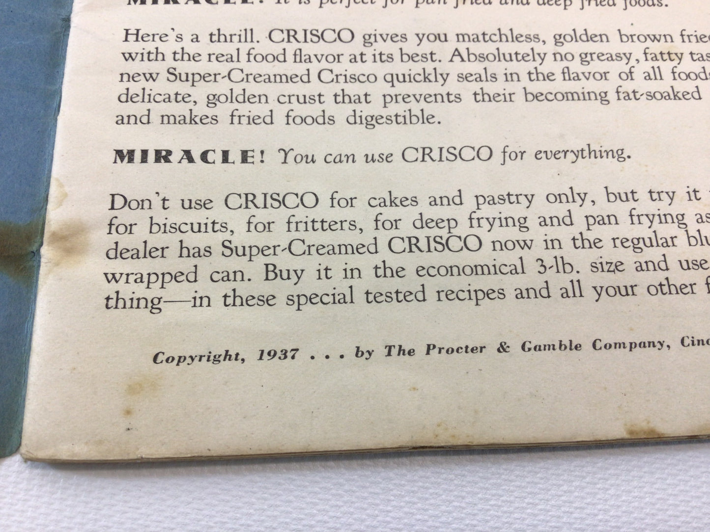 Procter & Gamble Advertising Recipe Booklet Vintage Kitchen Ephemera Cooking Hints and Tested Recipes 1937