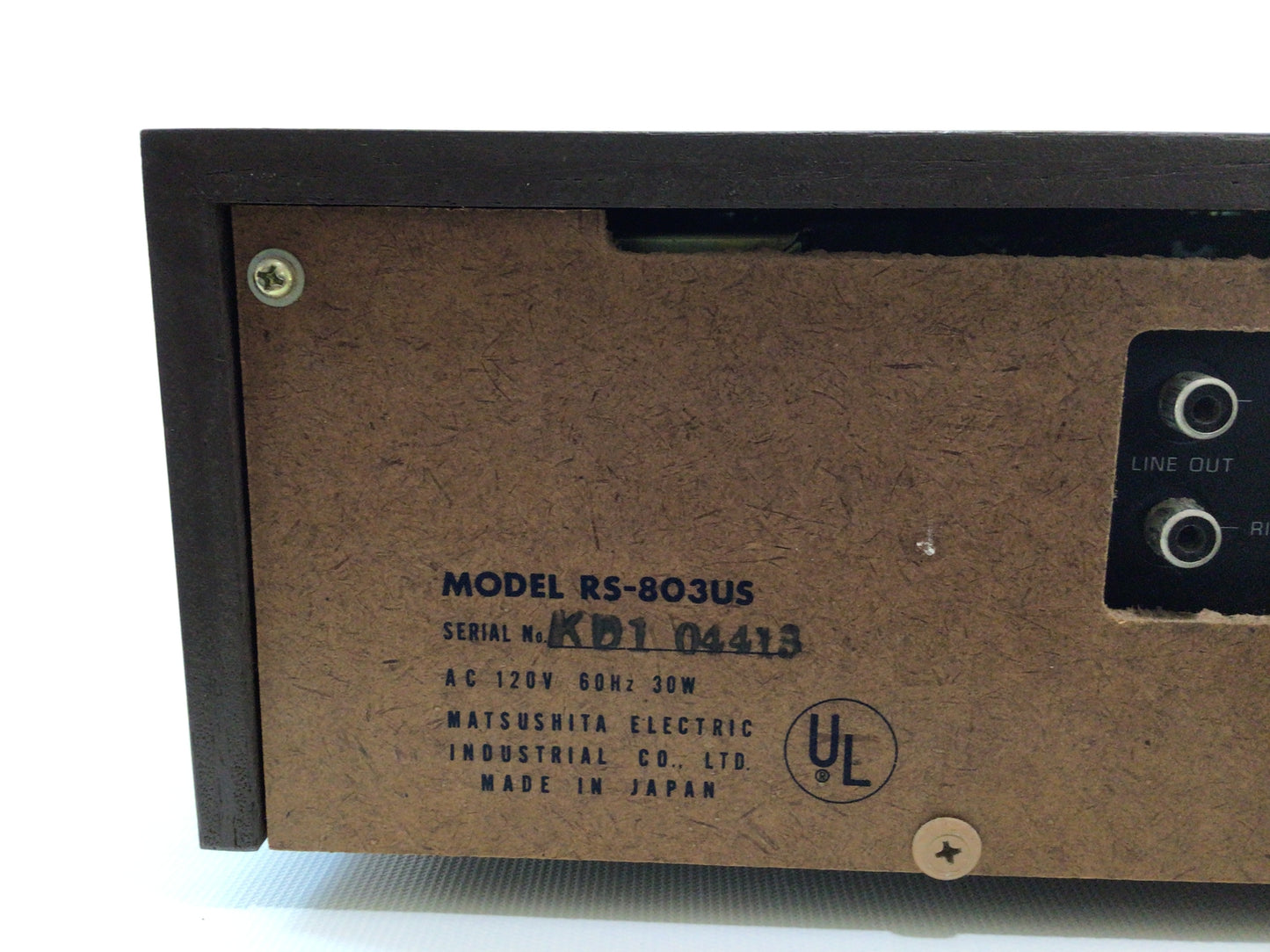 Panasonic 8 Track Stereo Cartridge Tape Deck Model RS-803US Vintage 1970s Electronics Component