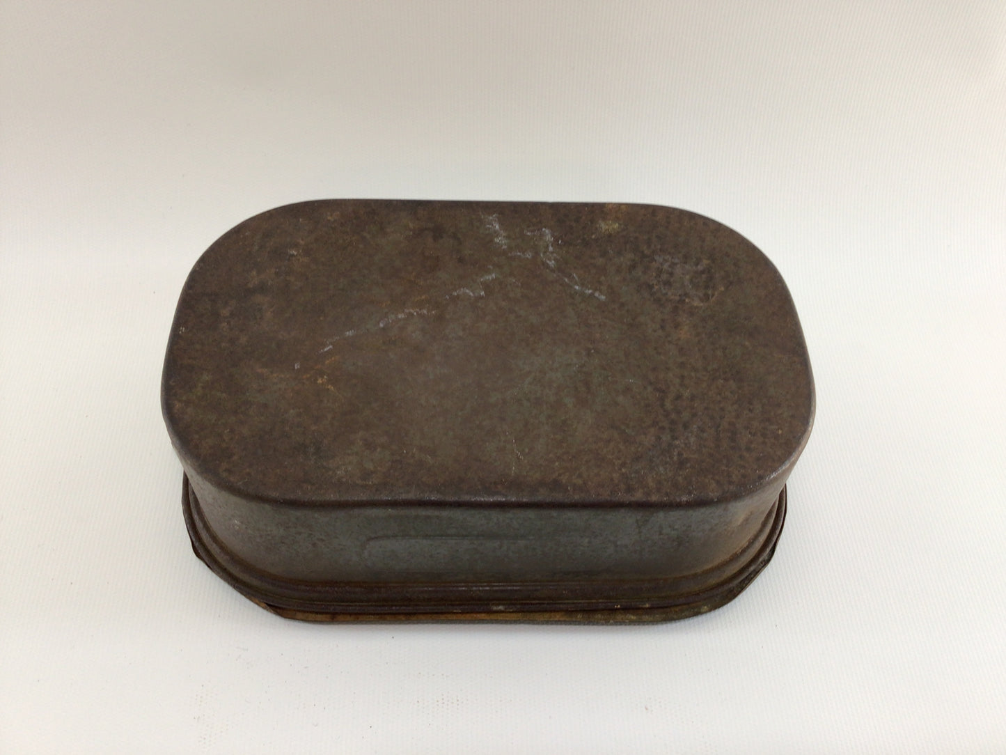 Antique Coal Miner's Lunchbox Food Container with Bail Handle Rustic Primitive Home Decor Compliments of John Robson