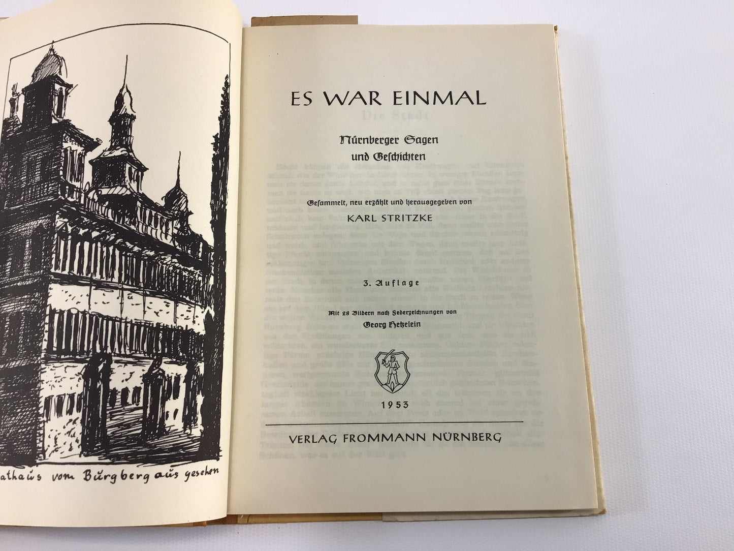 Vintage Rare Book Es War Einmal Sagen Aus Nürnberg Saga from Nuremberg - Written in German