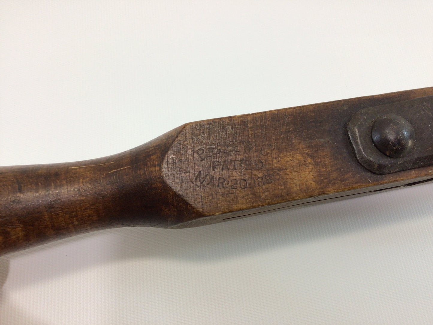 Auger Bit T-Handle Antique Hardwood Rustic Primitive Carpenter's Hand Tool P S & W Company