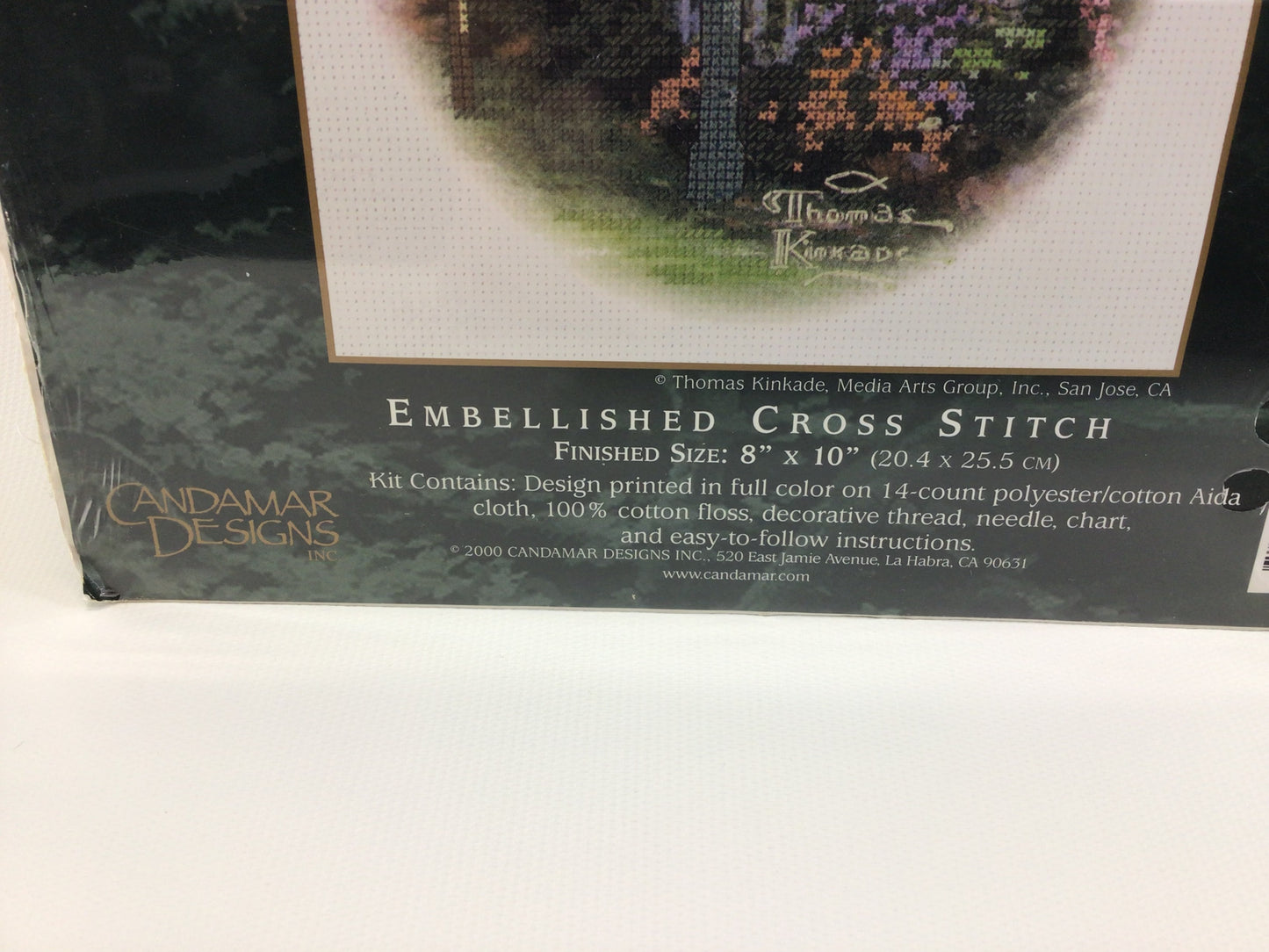 2000 Candamar Designs Thomas Kinkade Cross Stitch Kit No. 51188 Lamppost Vignette Victorian Garden