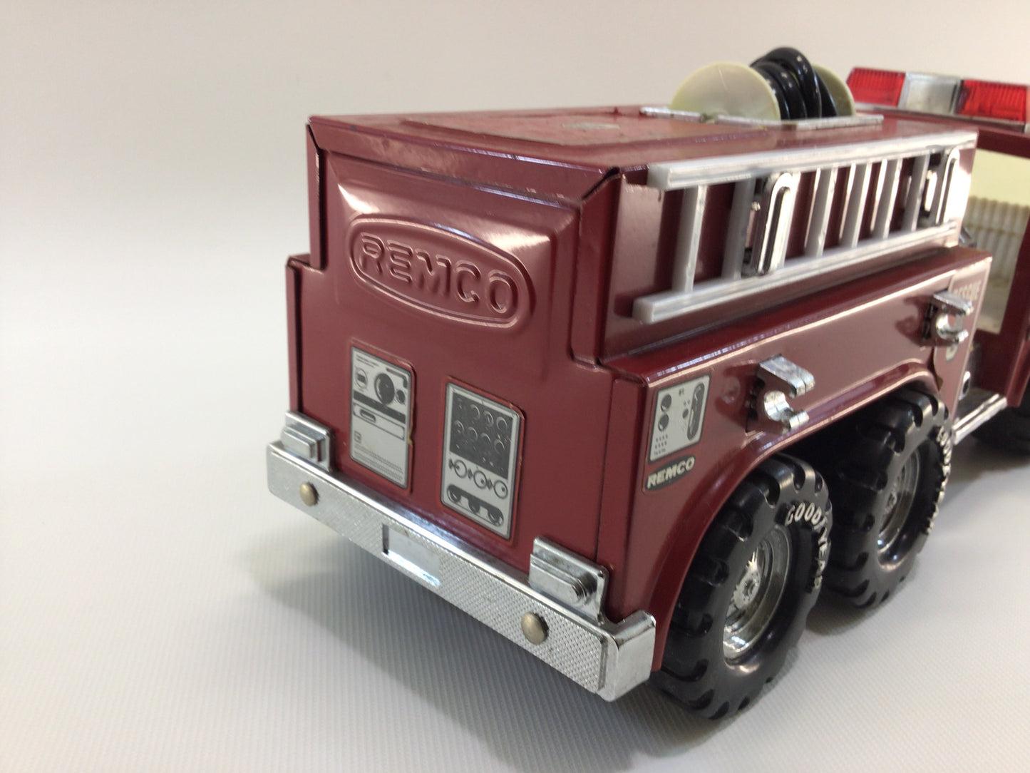 REMCO Rescue Pumper No. 8 Fire Truck 1980's Pressed Steel Toy