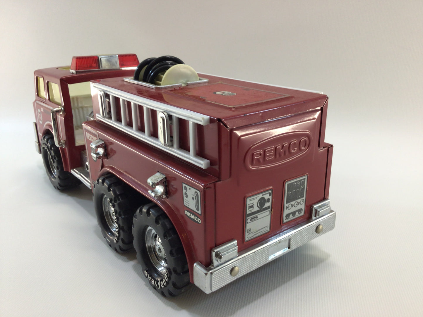 REMCO Rescue Pumper No. 8 Fire Truck 1980's Pressed Steel Toy