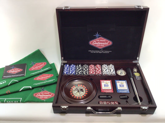 Portable Gaming Casino Las Vegas Centennial 1905 - 2005 Commemorative Set Roulette Poker Dice