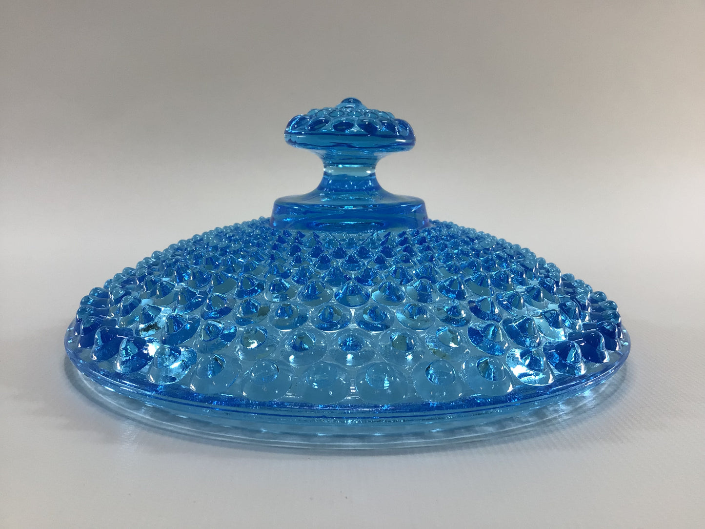 Butter Dish Lid 6" Blue Double-Eye Hobnail Vintage Replacement Part