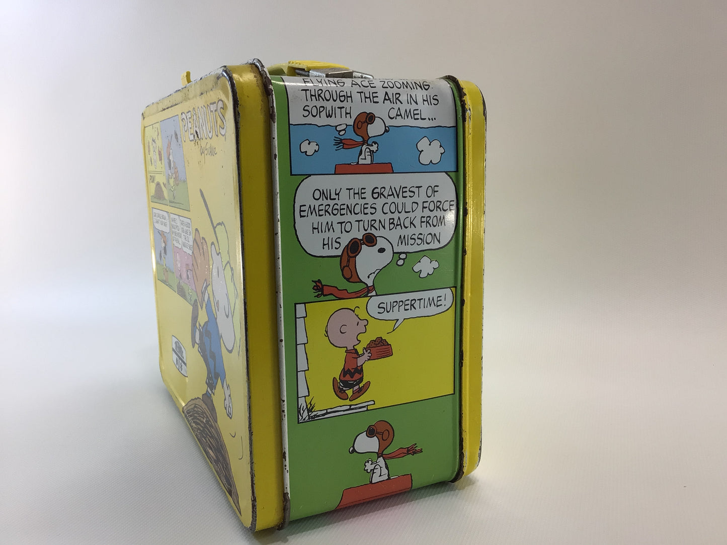 Peanuts Thermos Lunch Box Vintage 1980s Tin Litho Graphics