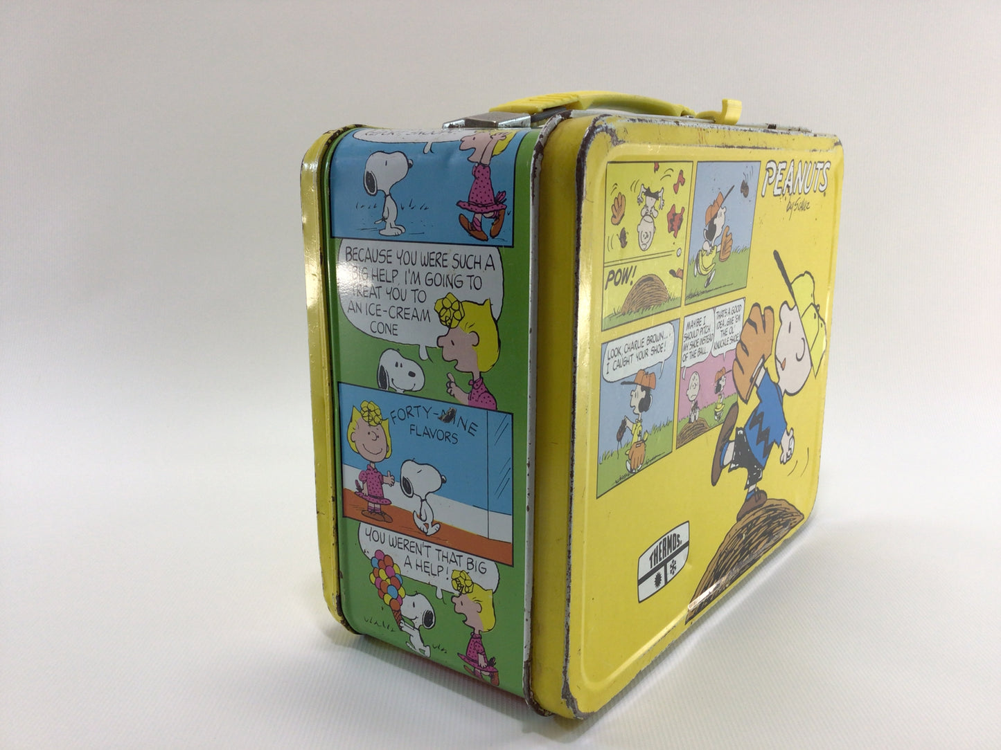 Peanuts Thermos Lunch Box Vintage 1980s Tin Litho Graphics