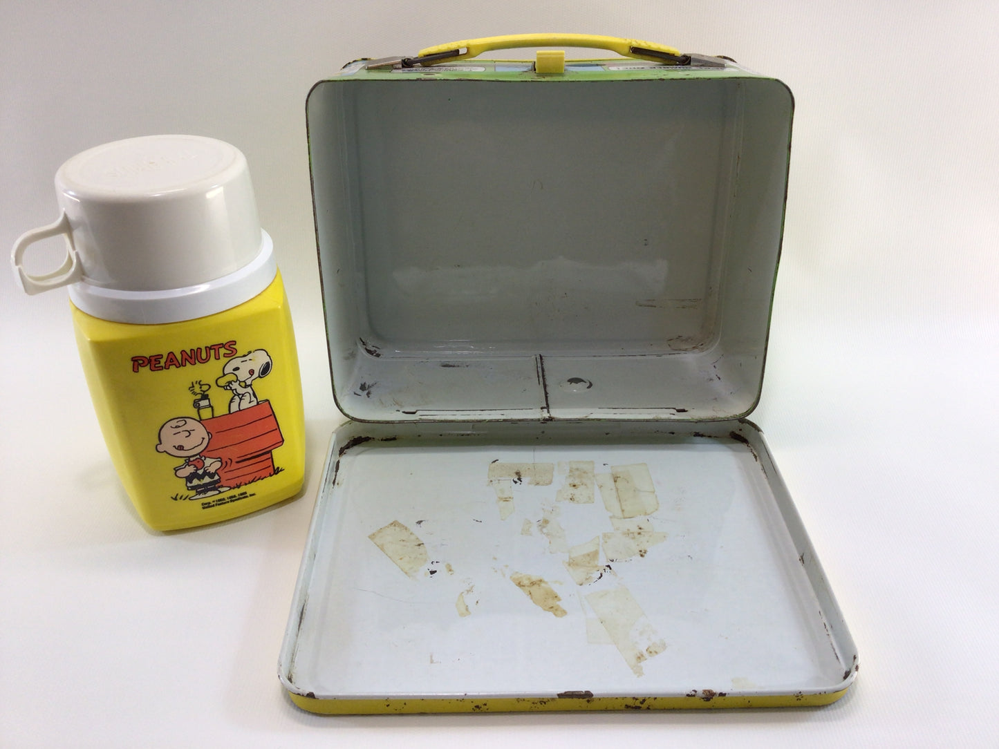 Peanuts Thermos Lunch Box Vintage 1980s Tin Litho Graphics