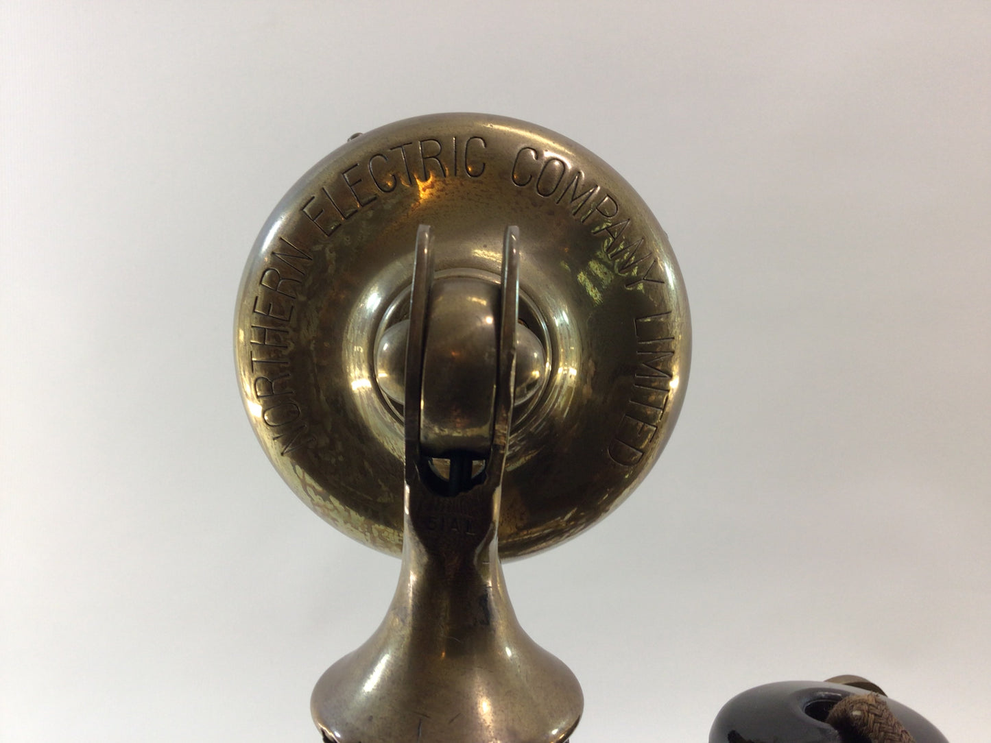 Brass Candlestick Telephone Northern Electric Model 51AL with Subset Box Antique Electronic Dark Academia Table Shelf Home Decor