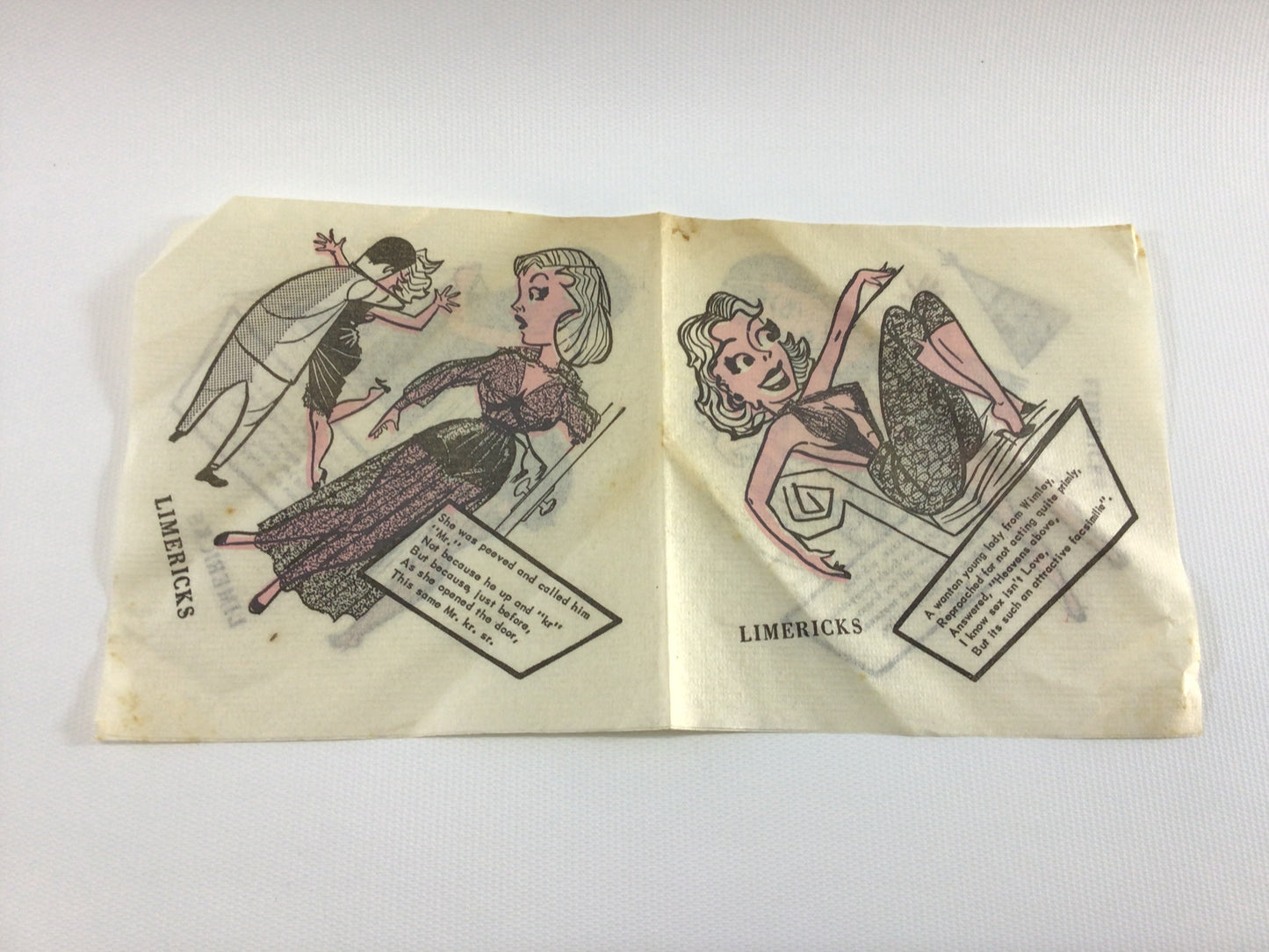 Nightclub Drink Napkin Risque Limericks Vintage Barware Ephemera