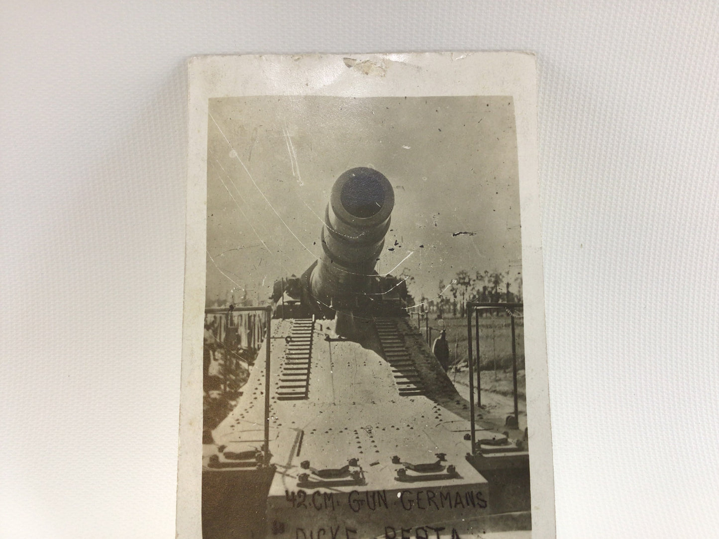 Antique RPPC Real Photo Postcard WWI Era German 42 cm Gun Dicke Berta / Big Bertha