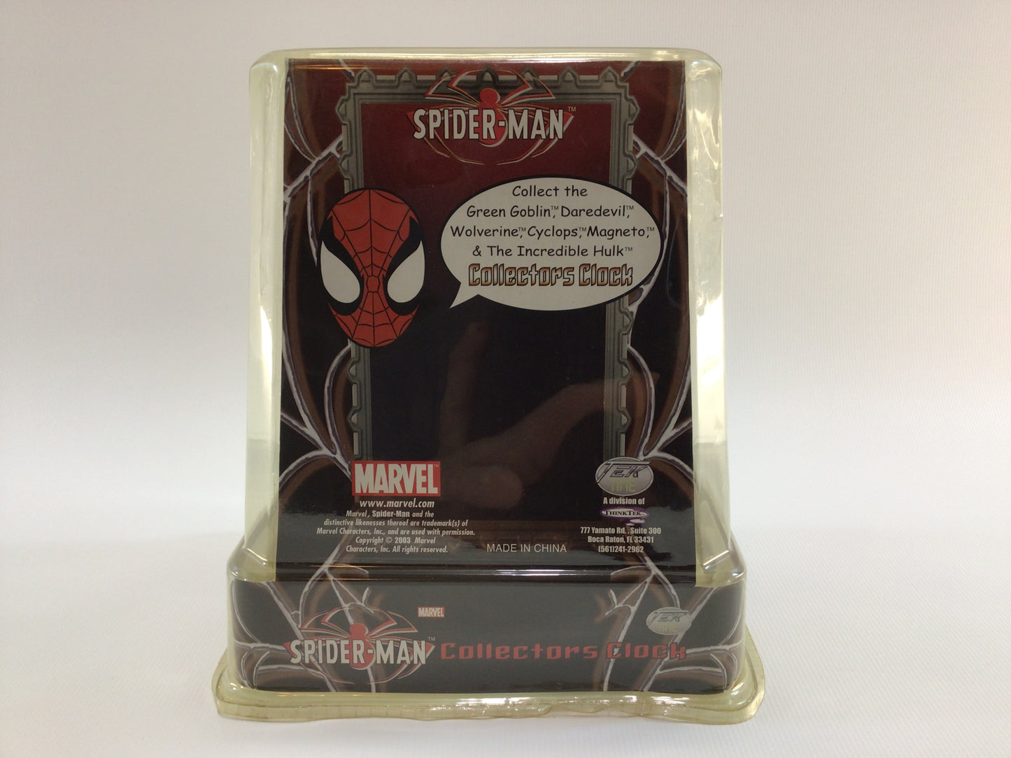 Marvel Spiderman Superhero Night Stand Clock 2003 TEK Time Collectible