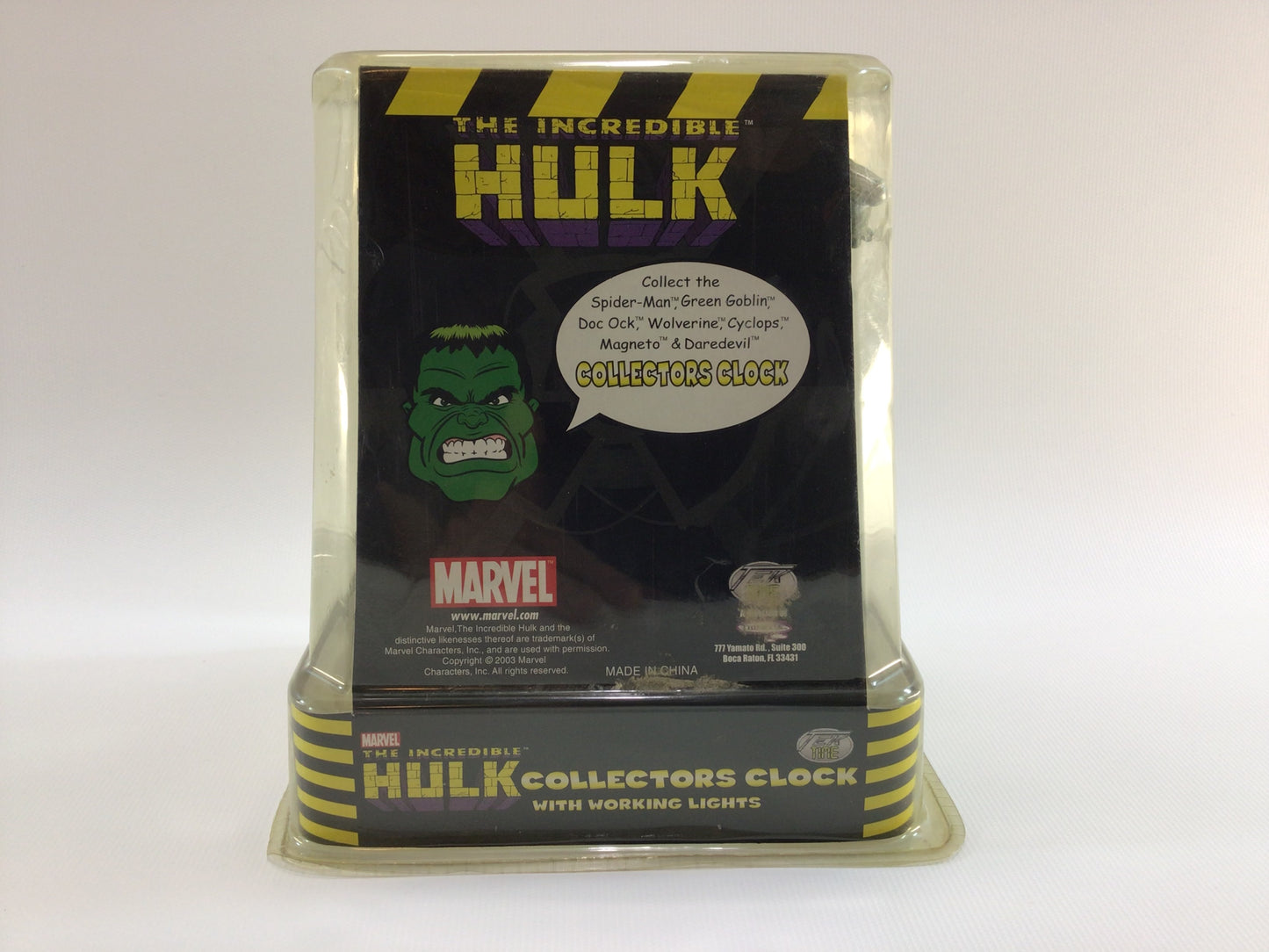 Marvel Incredible Hulk Superhero Night Stand Clock 2003 TEK Time Collectible