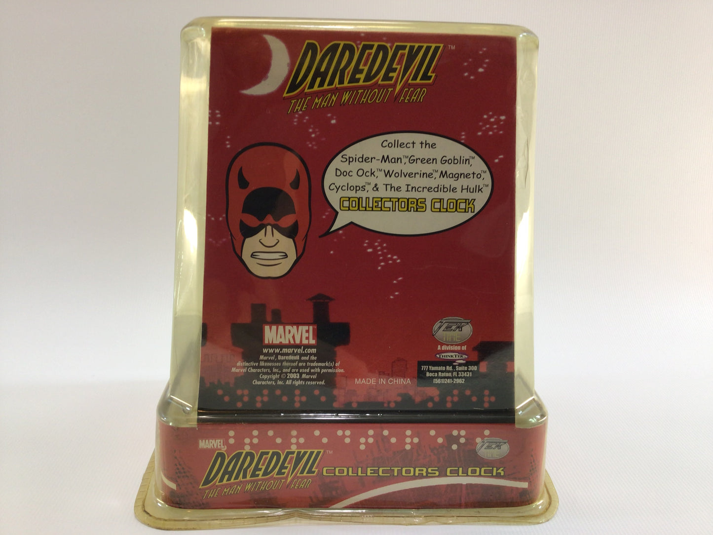 Marvel DAREDEVIL Superhero Night Stand Clock 2003 TEK Time Collectible