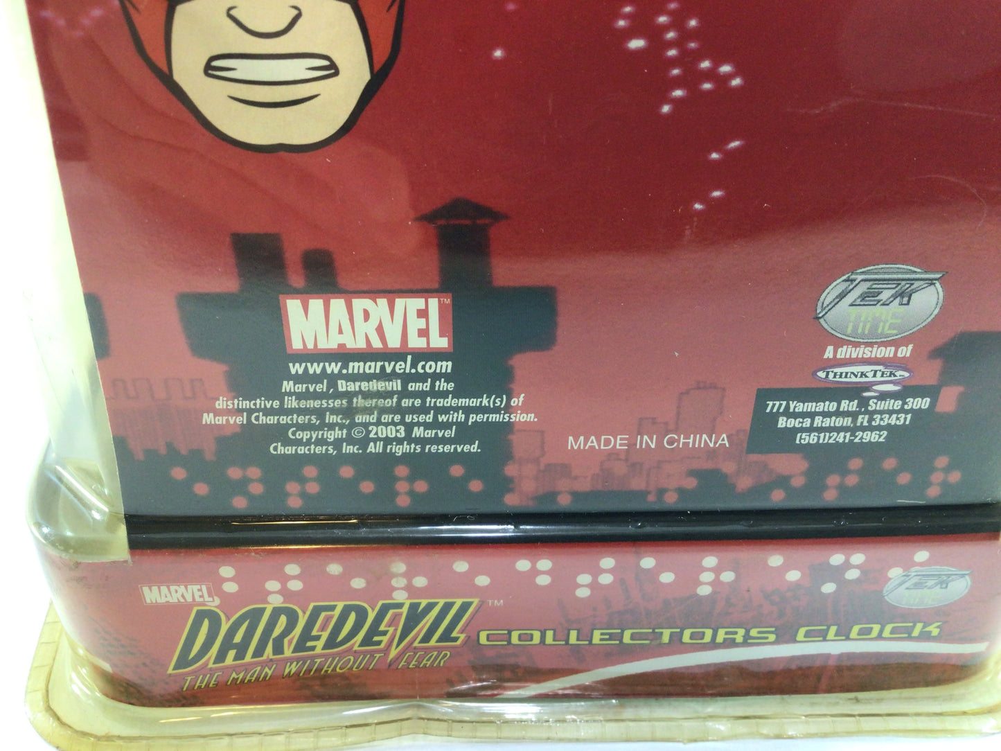 Marvel DAREDEVIL Superhero Night Stand Clock 2003 TEK Time Collectible