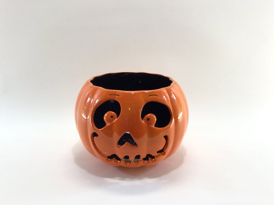 Jack O Lantern Ceramic Candle Holder 2011 Slatkin Halloween Holiday Decor