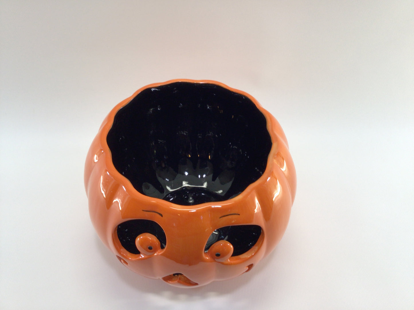 Jack O Lantern Ceramic Candle Holder 2011 Slatkin Halloween Holiday Decor