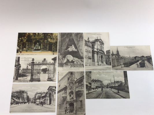 Antique RPPC Real Photo Postcards Old World Nancy France Group of 8 Cards