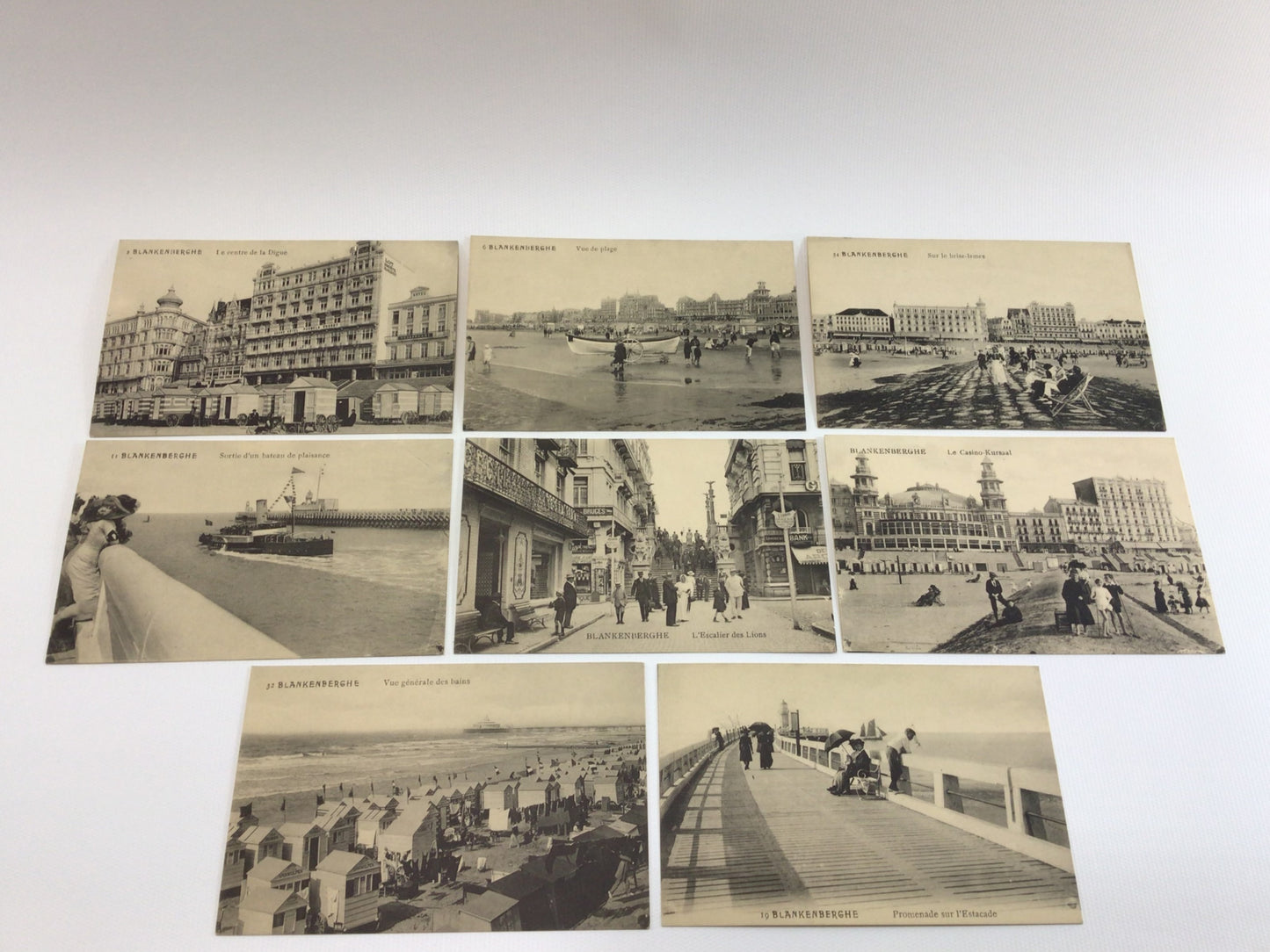 Antique RPPC Real Photo Postcards Old World Blankenberghe Belgium Group of 8 Cards