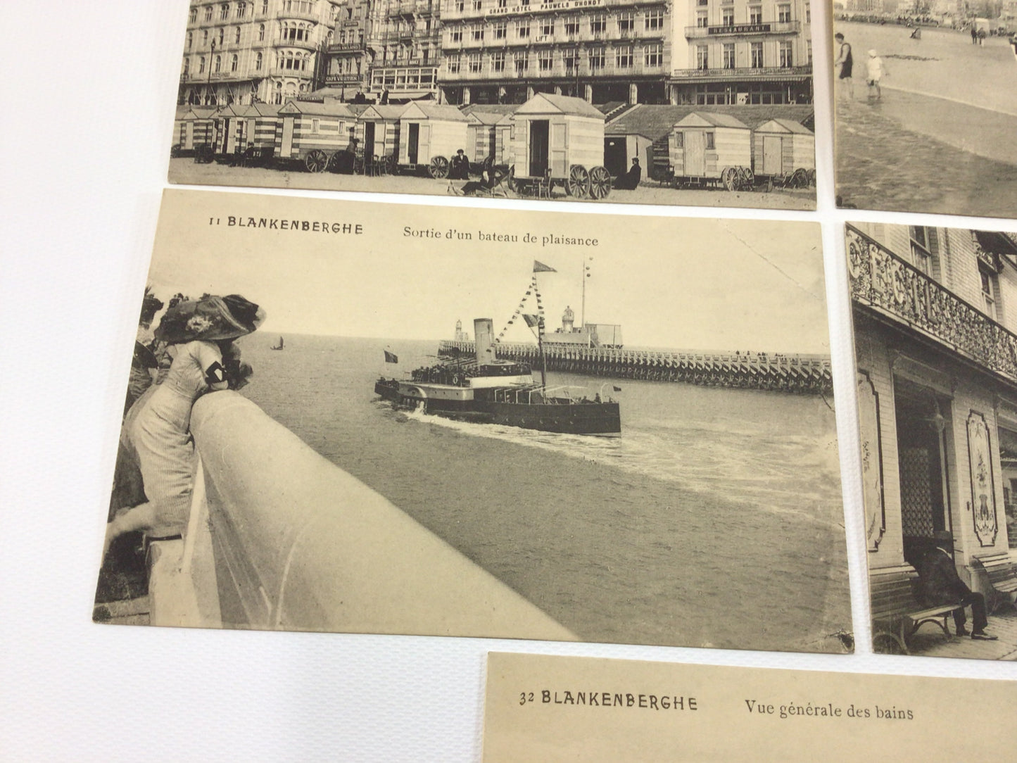 Antique RPPC Real Photo Postcards Old World Blankenberghe Belgium Group of 8 Cards