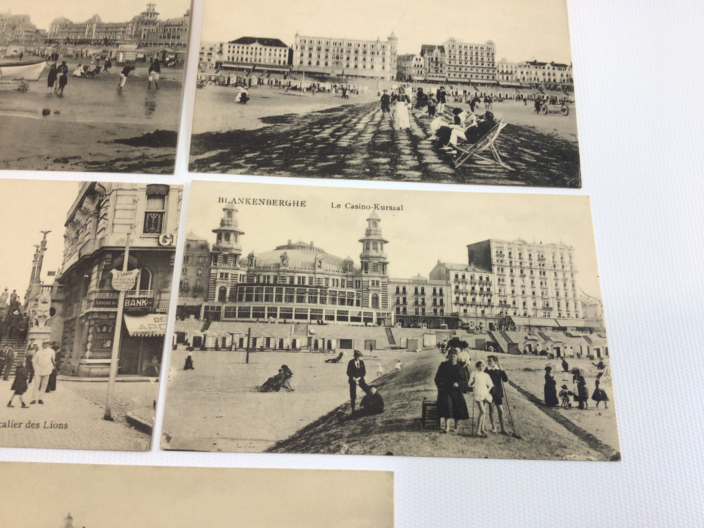 Antique RPPC Real Photo Postcards Old World Blankenberghe Belgium Group of 8 Cards