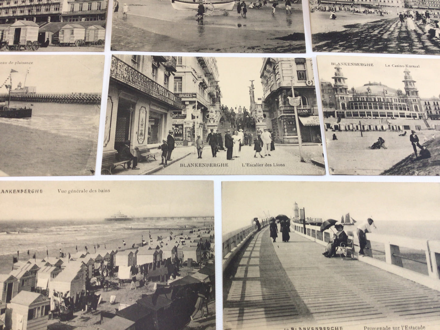 Antique RPPC Real Photo Postcards Old World Blankenberghe Belgium Group of 8 Cards