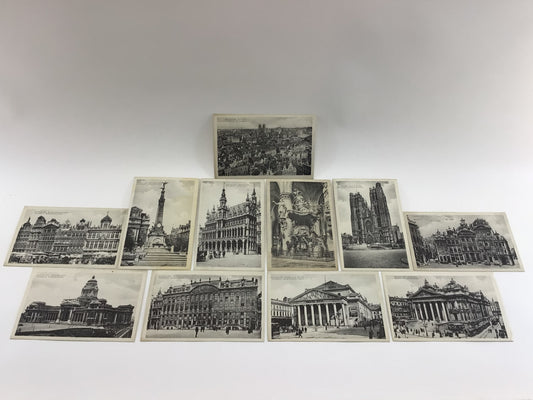 Antique RPPC Real Photo Postcards Old World Brussels Belgium Group of 11 Cards