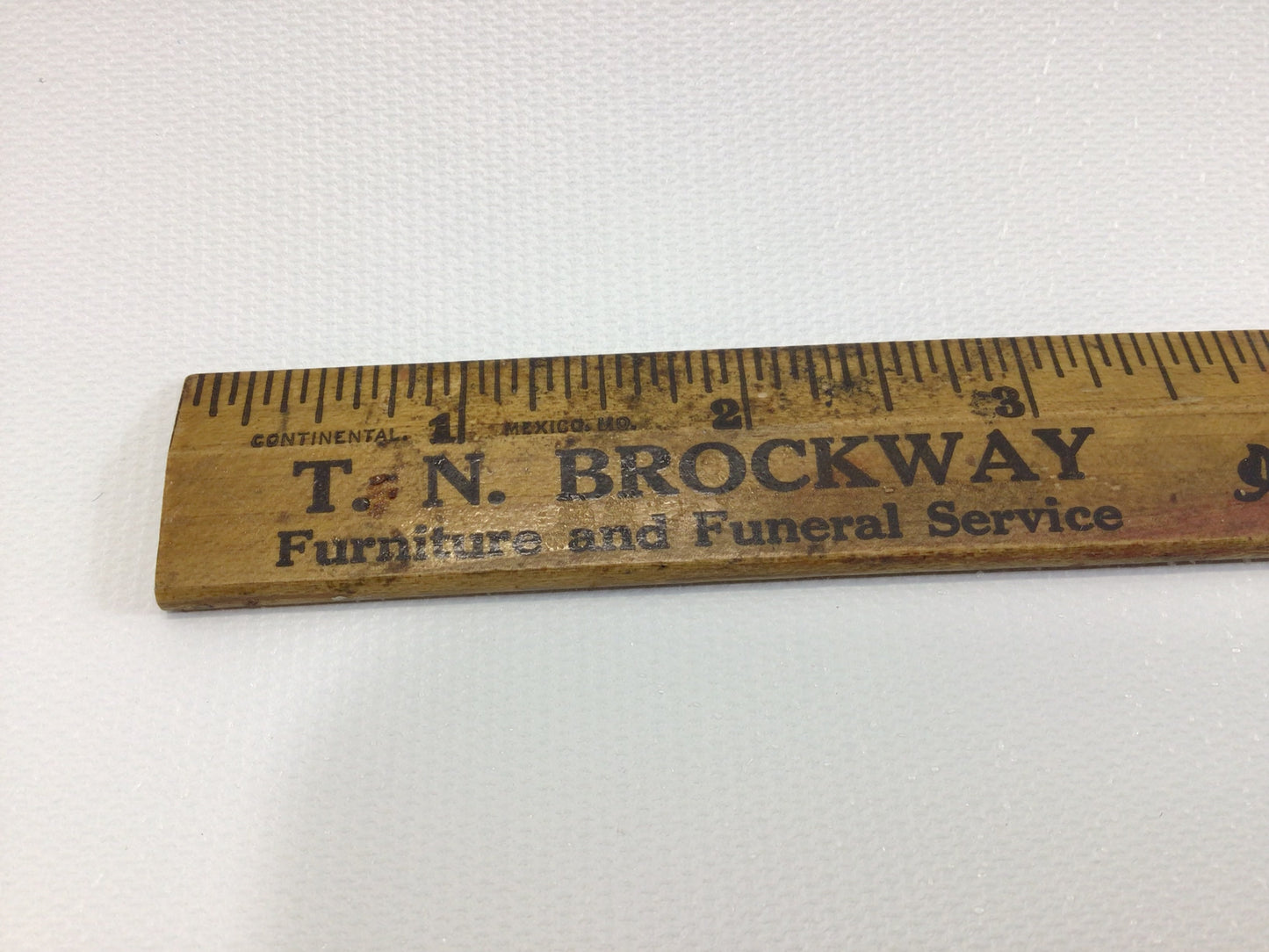 Furniture and Funeral Services 6" Ruler T N Brockway Allen Michigan Vintage Advertising Give Away Premium