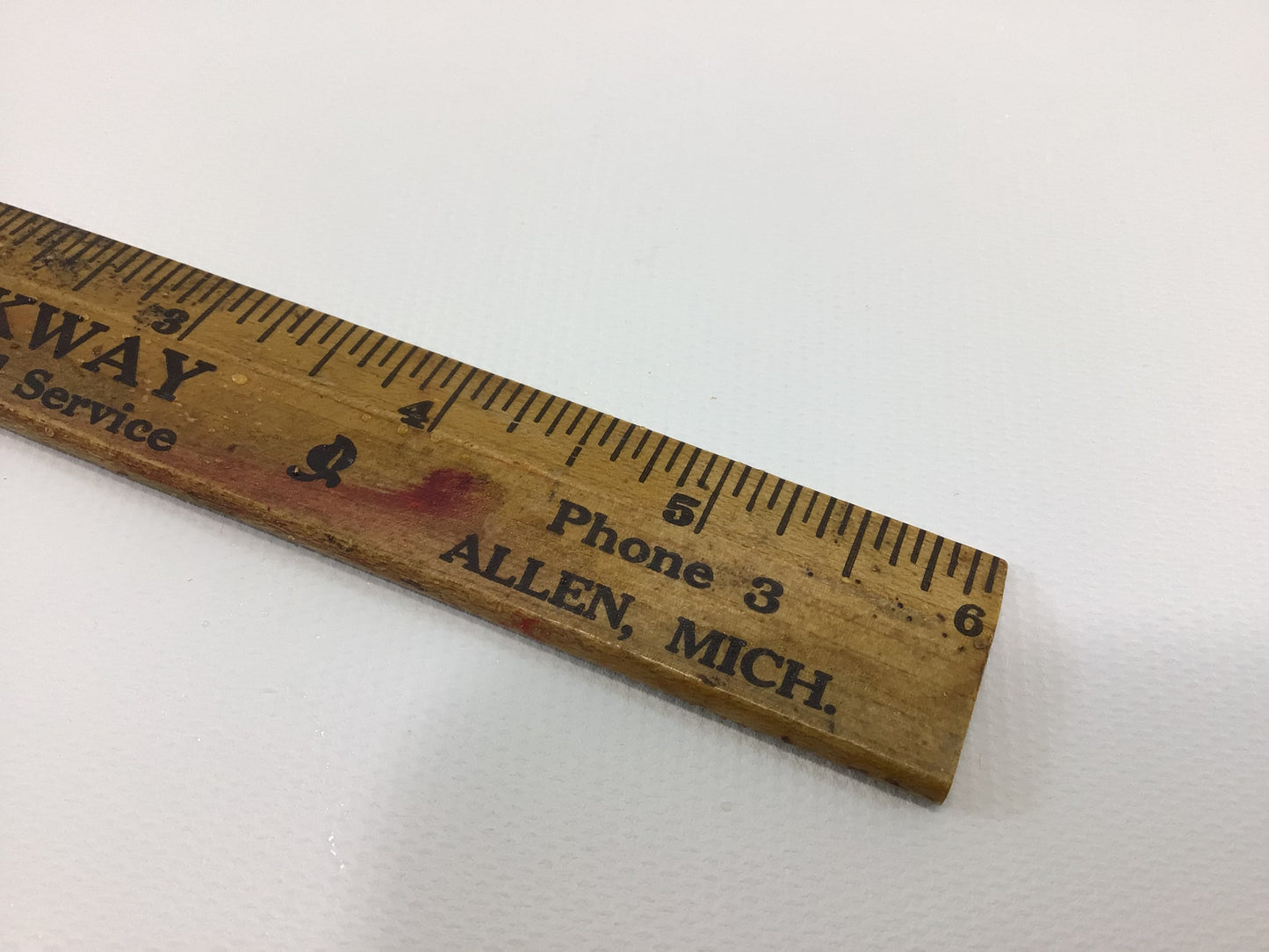 Furniture and Funeral Services 6" Ruler T N Brockway Allen Michigan Vintage Advertising Give Away Premium