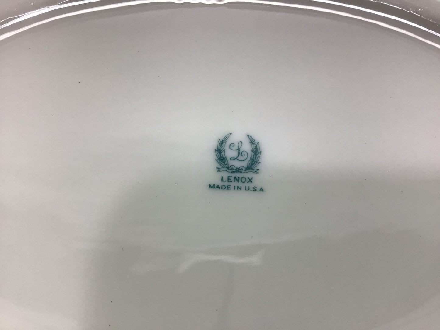 Lenox Terrace White China 9" Oval Vegetable Bowl Art Deco Era Dining Service Replacement Piece