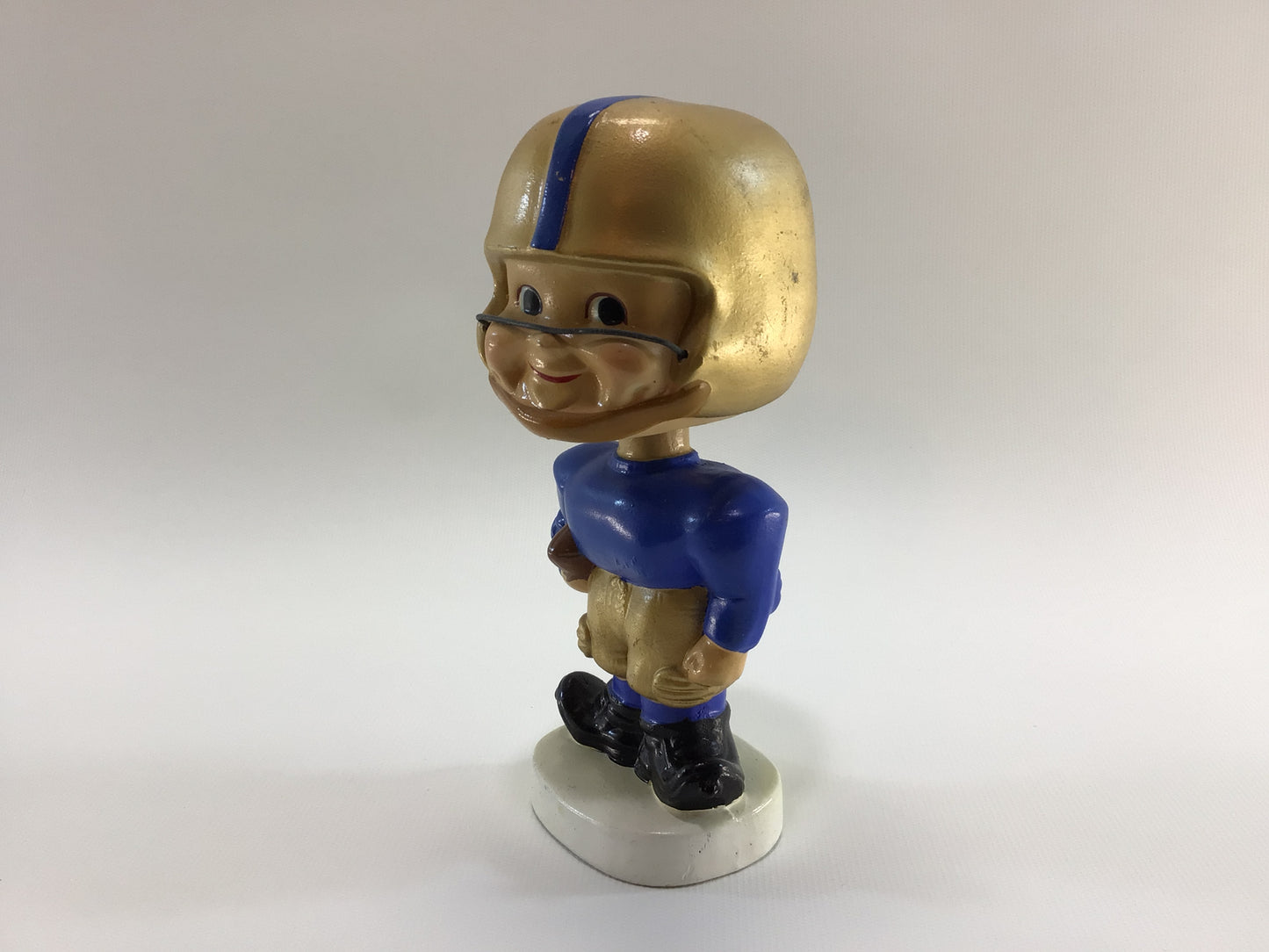 Nodder Bobblehead Vintage Ceramic Sports Collectible Blue Gold Uniform