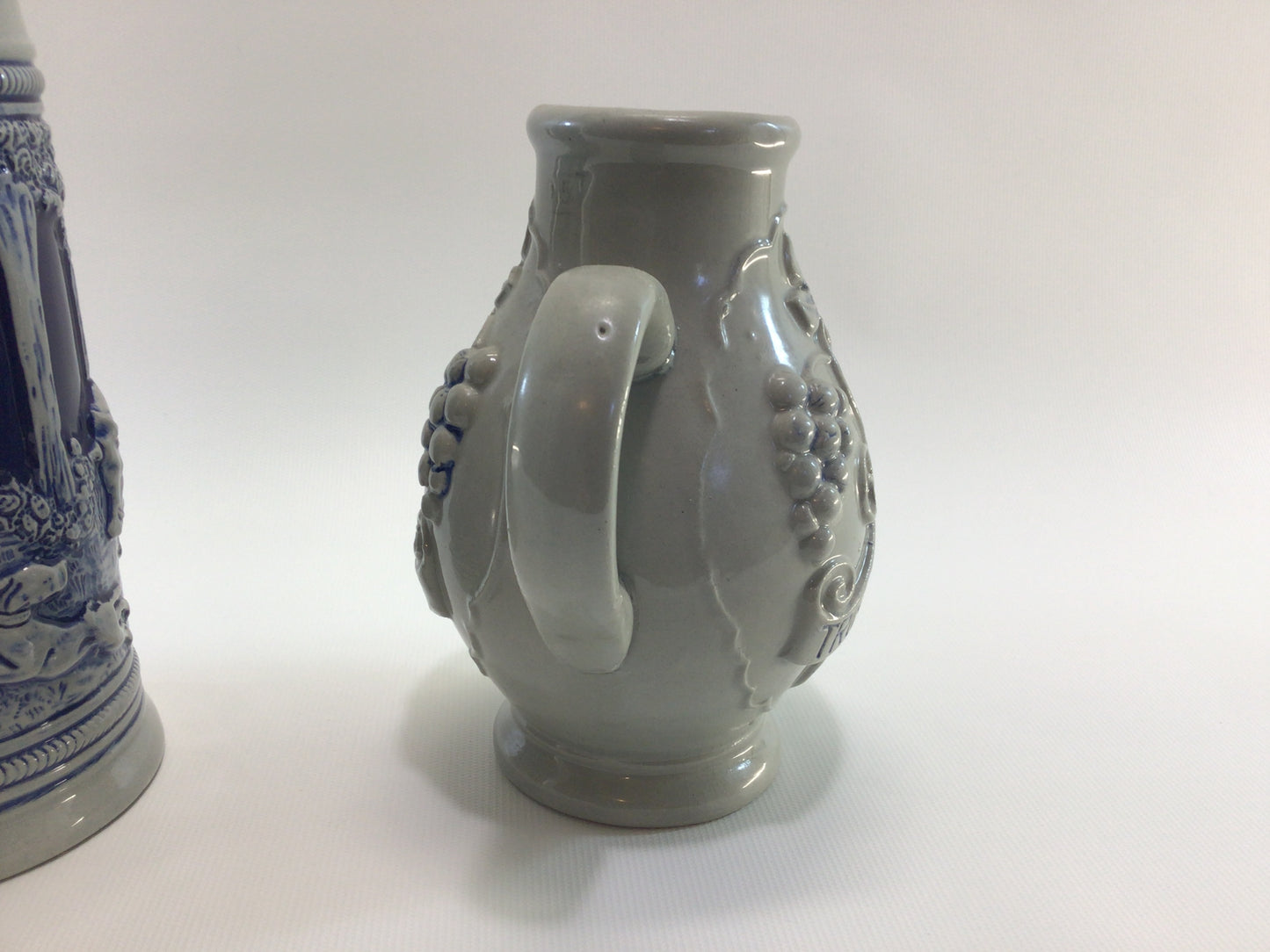 Wine Pitcher and Steins Wick Werke Made in Germany Salt Glaze Stoneware Olde Tavern and Hunting Relief Design