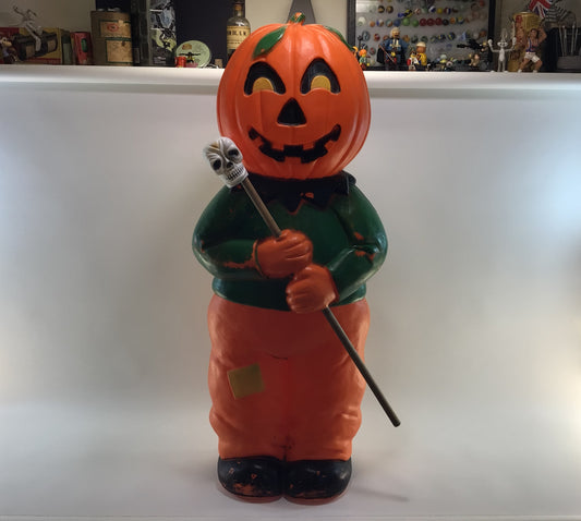 Halloween Blow Mold Jack O Lantern Veggie Man 30" Union Products Outdoor Vintage Holiday Decoration