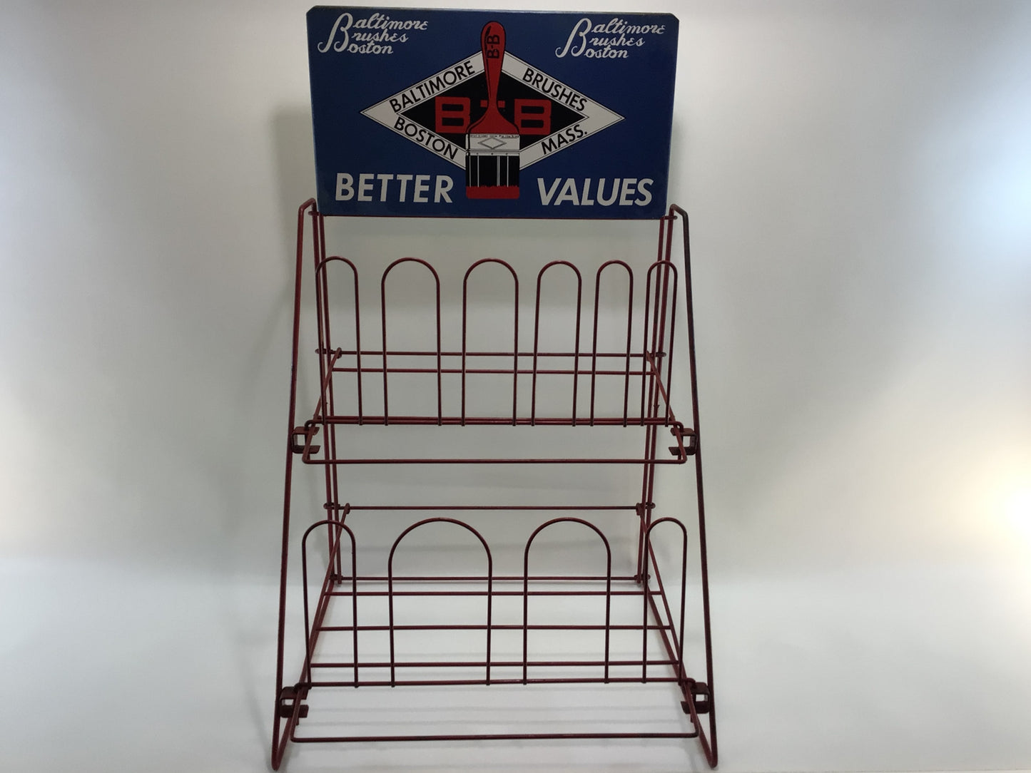 Paint Brush Stand Vintage Hardware Store Metal Display Rack Baltimore Brushes Boston Mass